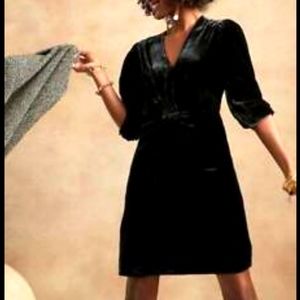 Velvet Mini Dress with Silk